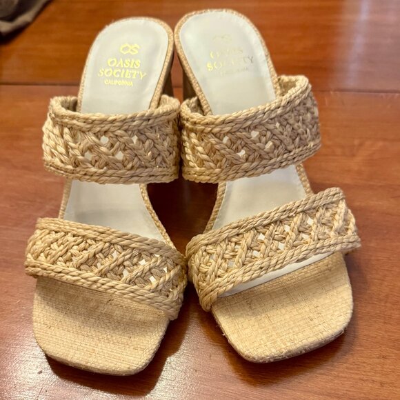 Oasis Society Barbara Woven Heels in Wheat -- Size 7.5 -- NWT/NIB - Picture 1 of 9